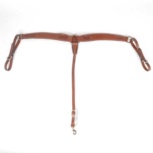 Teskey's 2" Floral Tooled Breast Collar Tack - Breast Collars Teskey's