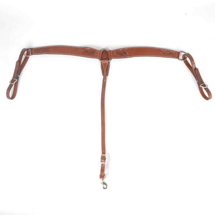 Teskey's 2" Floral Tooled Breast Collar Tack - Breast Collars Teskey's