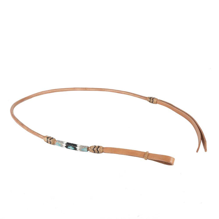 Teskey's Beaded Over-N-Under with Rawhide Accents Tack - Whips, Crops & Quirts Teskey's Silver/Black/Turquoise