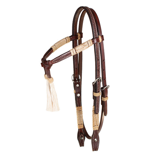 Teskey's Crossover Browband w/Horsehair Tassels Tack - Headstalls Teskey's Heavy Oil