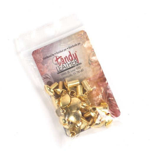 Chicago Screw Pack Tack - Conchos & Hardware Tandy Leather 1/4" Brass