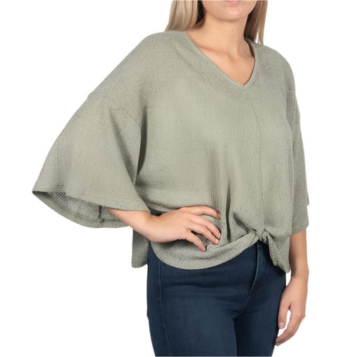 Twist Front Olive Dolman Top WOMEN - Clothing - Tops - Long Sleeved Bucket List