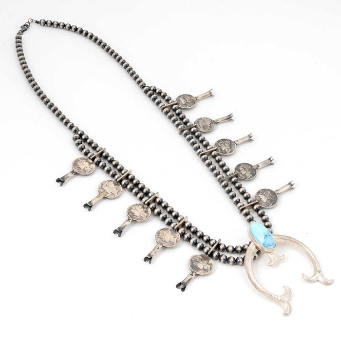 Pete Begay Mercury Dime /Golden Hills Squash Blossom Necklace WOMEN - Accessories - Jewelry - Necklaces Indian Touch of Gallup