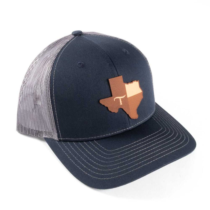 Teskey's TX Leather Patch Cap - Navy/Charcoal TESKEY'S GEAR - Baseball Caps Teskey's