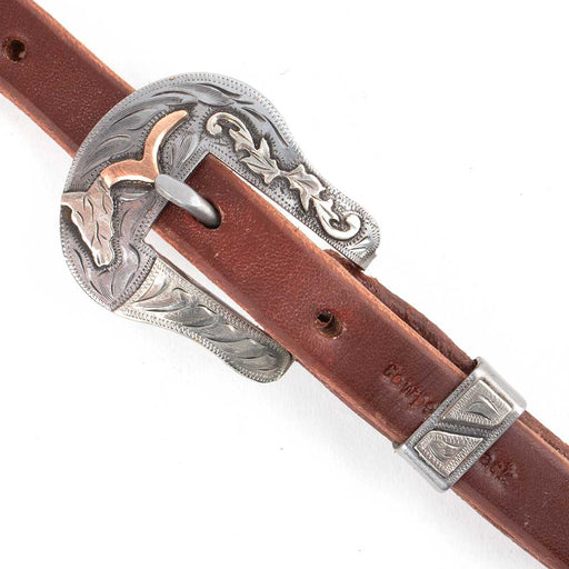 Cowperson Tack 5/8" Slit Ear Headstall w/Longhorn Buckle Tack - Headstalls Cowperson Tack