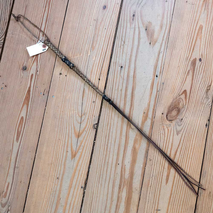 29" Thin Braided Rawhide Quirt Tack - Whips, Crops & Quirts MISC
