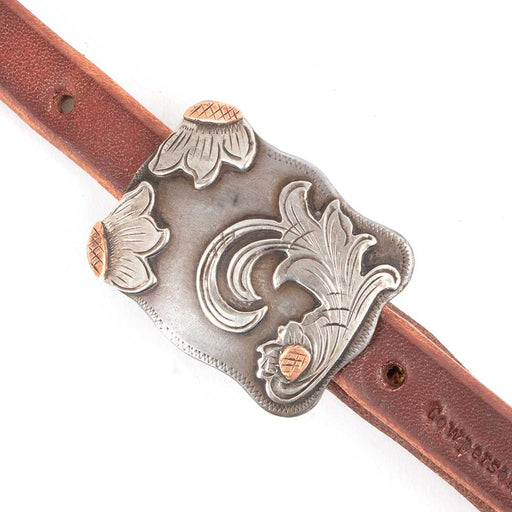 Cowperson Tack 5/8" Slit Ear Headstall w/Floral Buckle Tack - Headstalls Cowperson Tack