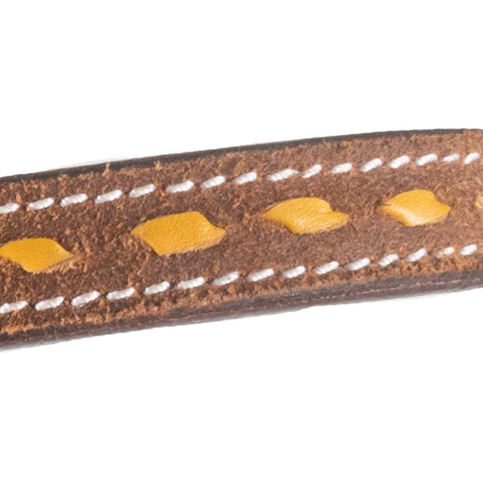 Teskey's 3/4" Buckstitched Browband Headstall Tack - Headstalls Teskey's Yellow