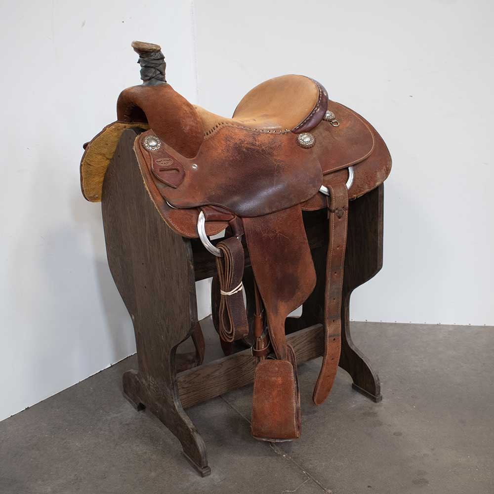 14.5" USED TEXAS RANCH OUTFITTERS ROPING SADDLE Saddles Texas Ranch Outfitters   