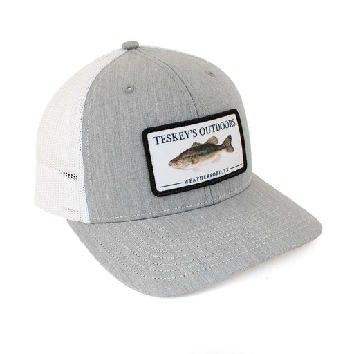 Teskey's Outdoors Bass Cap - Heather Grey/White TESKEY'S GEAR - Baseball Caps Teskey's