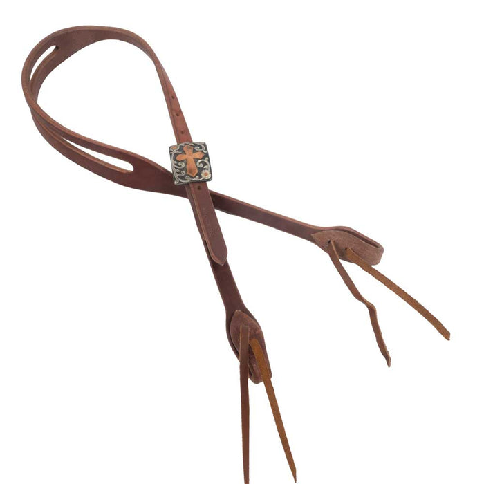 Cowperson Tack 5/8" Slit Ear Headstall w/Cross Buckle Tack - Headstalls Cowperson Tack