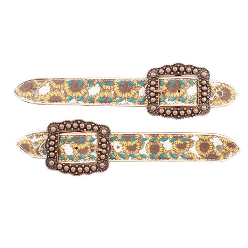 Teskey's Sunflower Belt Spur Straps w/Buckstitch Tack - Spur Straps Teskey's