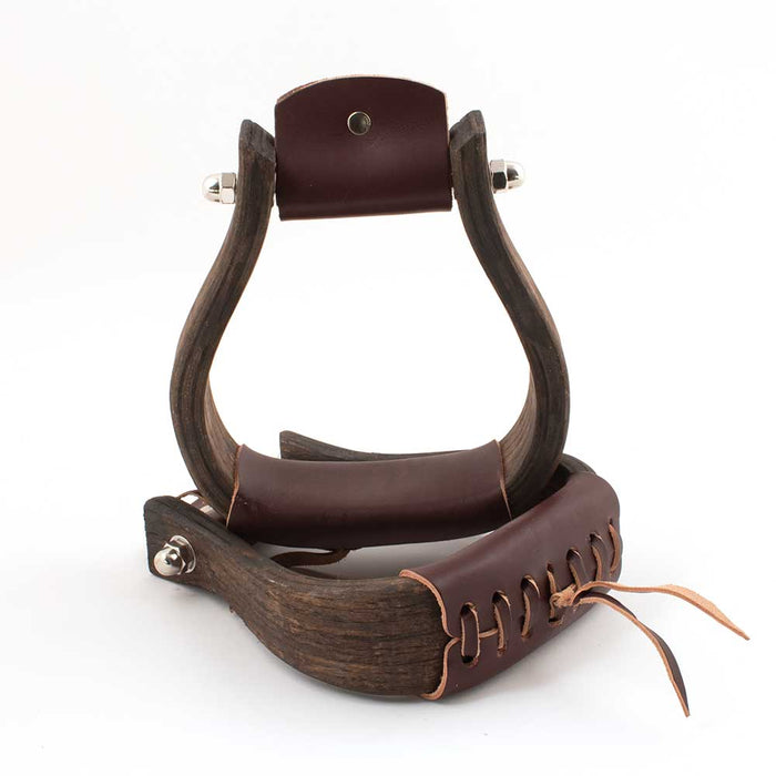 Partrade Open Range 2-1/4" Wooden Bell Stirrups Tack - Saddle Accessories Partrade