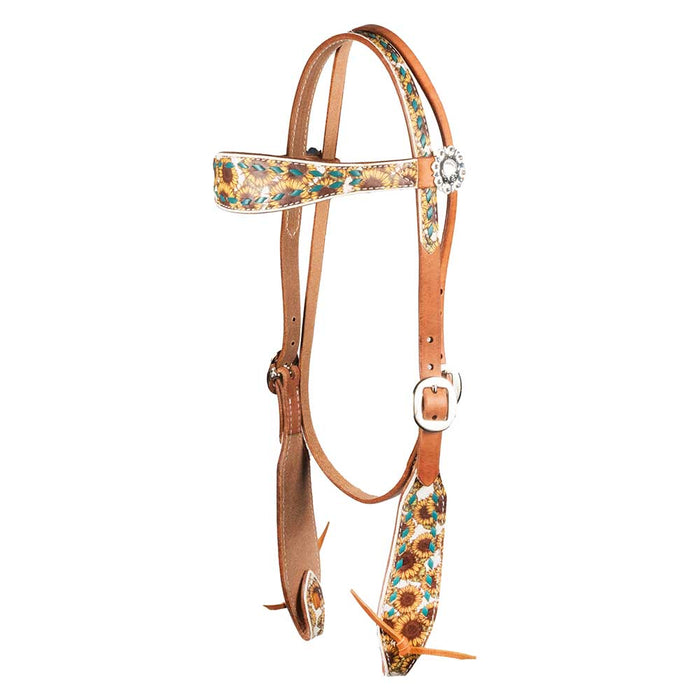 Teskey's Sunflower Print Headstall Tack - Headstalls Teskey's