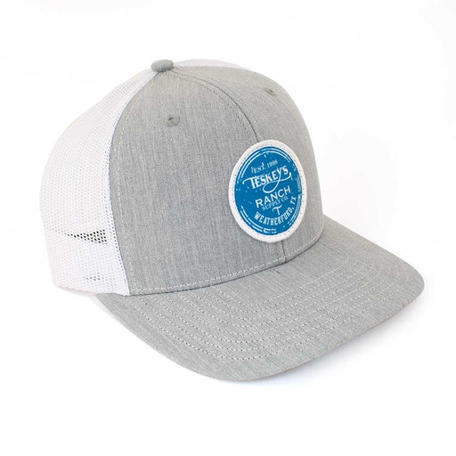 Teskey's Ranch Supply Icon Cap - Heather Grey/White, Turquoise Logo TESKEY'S GEAR - Baseball Caps Teskey's
