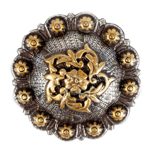 Antique Silver/Gold Coloma Concho Tack - Conchos & Hardware MISC 1" Chicago Screw