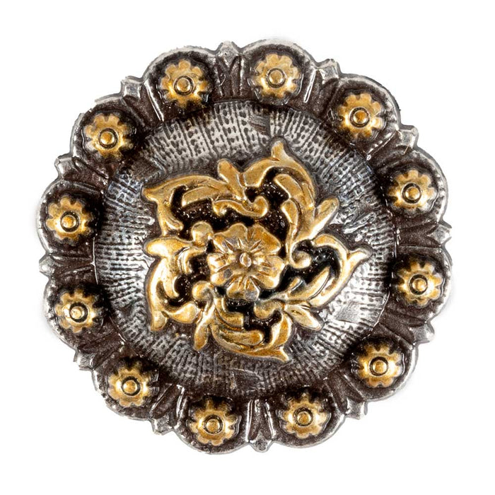 Antique Silver/Gold Coloma Concho Tack - Conchos & Hardware MISC 1" Chicago Screw