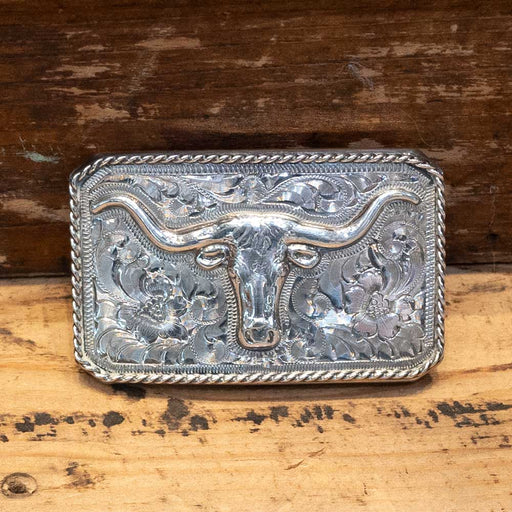 Edward Bohlin Sterling Longhorn Belt Buckle ACCESSORIES - Additional Accessories - Buckles Edward Bohlin