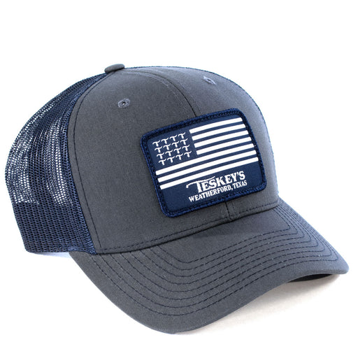 Teskey's T Flag Logo Cap - Charcoal/Navy TESKEY'S GEAR - Baseball Caps Teskey's