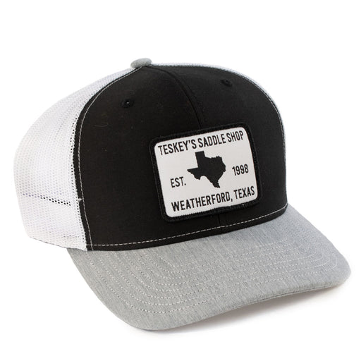 Teskey's 98 Saddle Shop Logo Cap - Black/White/Heather Grey TESKEY'S GEAR - Baseball Caps Teskey's