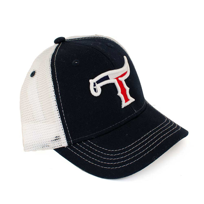 Teskey's Youth Texas Flag T Logo Cap TESKEY'S GEAR - Youth Baseball Caps Teskey's NVY/WHT