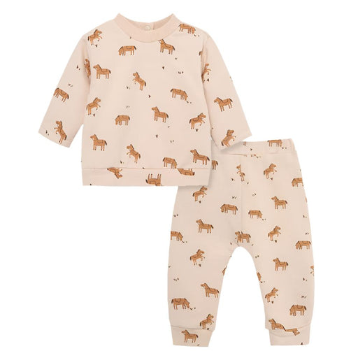 Girl's Two-Piece Western Top/Pant Sweatshirt Set - Tan KIDS - Baby - Baby Girl Clothing Little Me