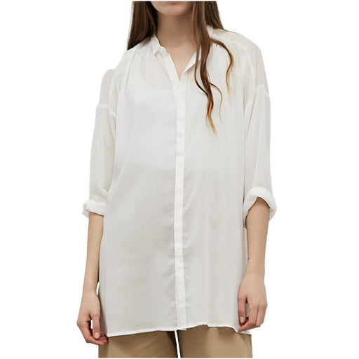 Grade & Gather Longline Tencel Shirt WOMEN - Clothing - Tops - Short Sleeved Grade & Gather