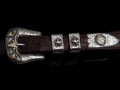 Comstock Heritage Longhorn Buckle Set with Stars & Chief Head ACCESSORIES - Additional Accessories - Buckles Comstock Heritage