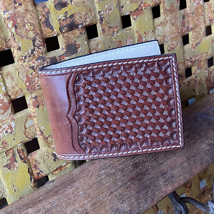 Basketweave Tooled Card Holder MEN - Accessories - Wallets & Money Clips Teskey's
