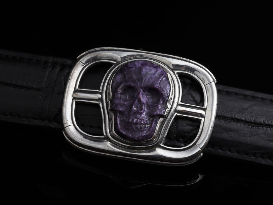 Comstock Heritage Charoite Skull Buckle ACCESSORIES - Additional Accessories - Buckles Comstock Heritage