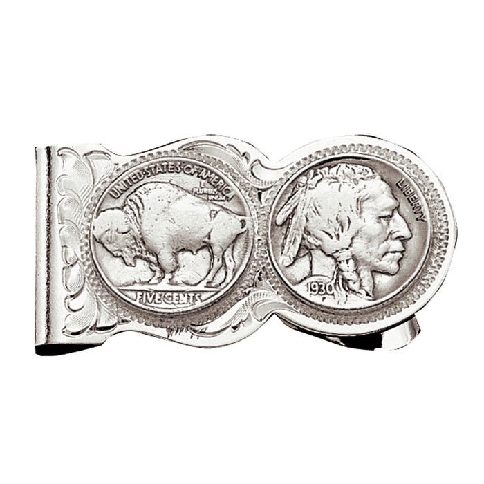Montana Silversmiths Buffalo Indian Nickel Scalloped Money Clip MEN - Accessories - Wallets & Money Clips Montana Silversmiths