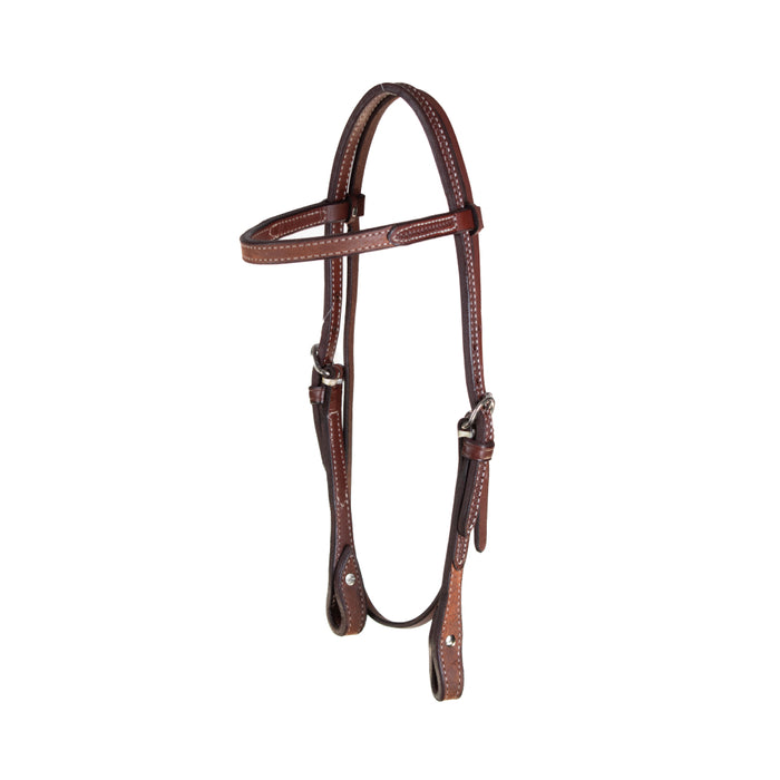 Teskey's 3/4" Basket Stamped Browband Headstall Tack - Headstalls Teskey's Heavy Oil