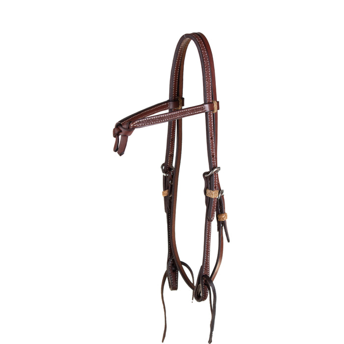 Teskey's Basket Stamped Crossover Headstall Tack - Headstalls Teskey's Heavy Oil