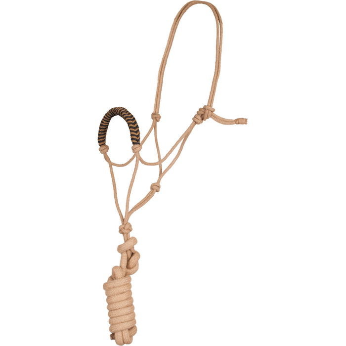 Jute Rope Halter and Lead with Color Noseband Tack - Halters & Leads Mustang