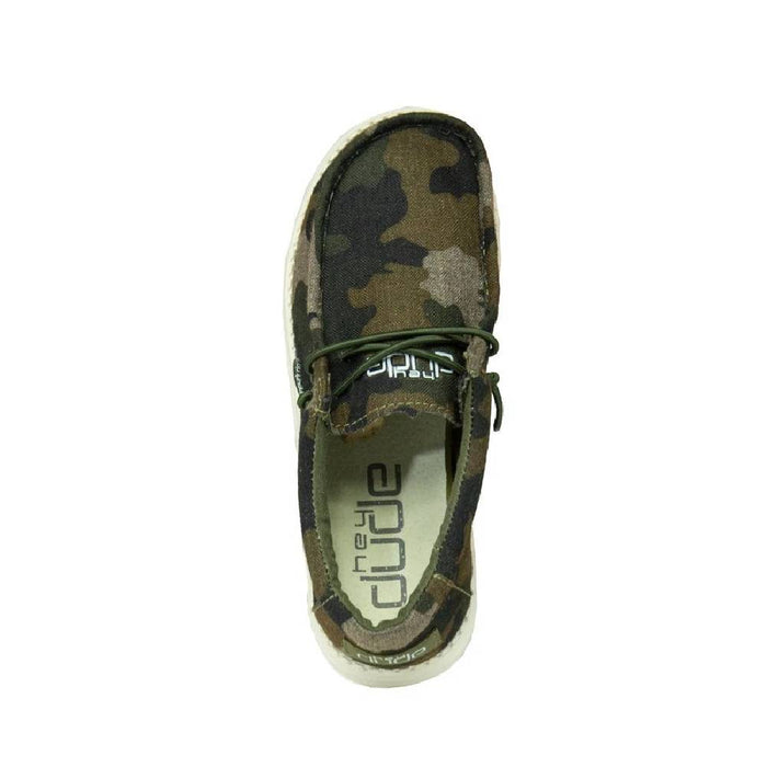 Hey Dude Youth Wally Linen - Camo KIDS - Footwear - Casual Shoes Hey Dude
