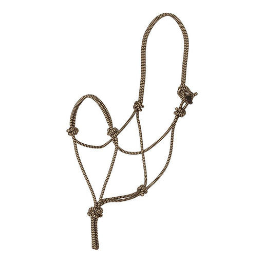 Mustang Premium Nylon Rope Halter Tack - Halters & Leads Mustang Black/Tan