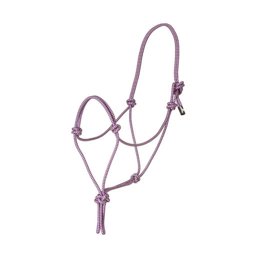 Mustang Premium Nylon Rope Halter Tack - Halters & Leads Mustang Purple/Silver