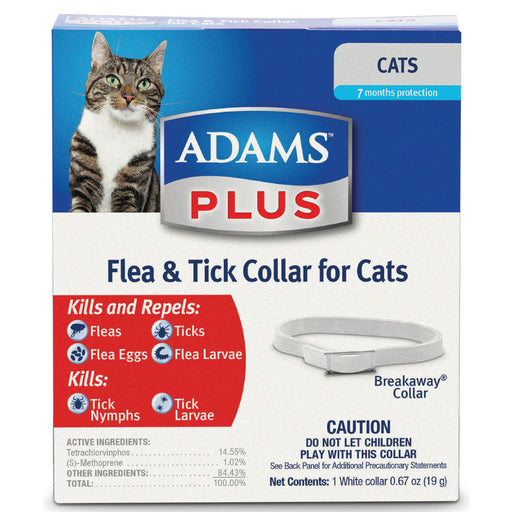 Adams Plus Flea & Tick Collar For Cats Pets - Pest Control Adams