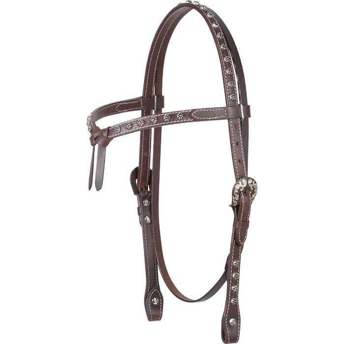 Cashel Antiqued Dots Tie Front Headstall Tack - Headstalls Cashel