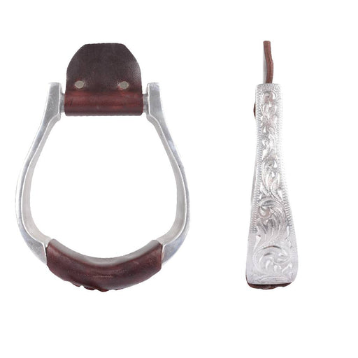 Martin Hand Engraved Oxbow Aluminum Stirrup Tack - Saddle Accessories Martin Saddlery