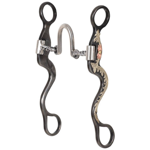 Classic Equine BitLogic 8" Cavalry Cheek Browned Iron Ported Twisted Wire Bit Tack - Bits Classic Equine