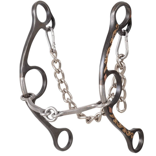 Sherry Cervi Diamond Floral Long Shank O-Ring Square Snaffle Gag Bit Tack - Bits Classic Equine