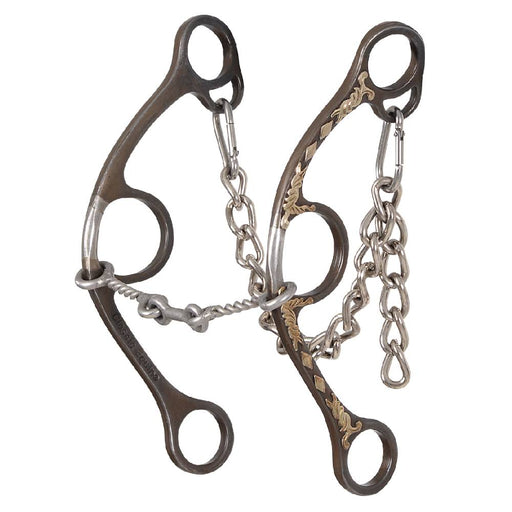 Sherry Cervi Diamond Floral Long Shank Small Twisted Wire Dogbone Gag Bit Tack - Bits Classic Equine