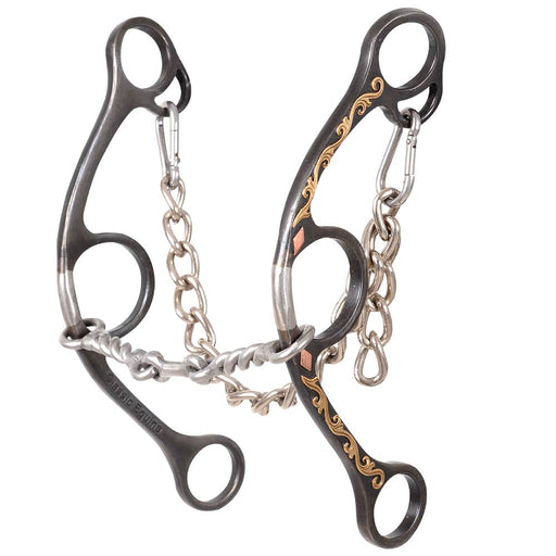 Sherry Cervi Diamond Floral Long Shank Twisted Wire Dogbone Gag Bit Tack - Bits Classic Equine