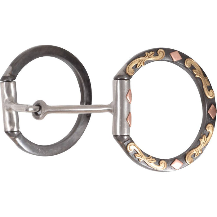 Sherry Cervi Diamond Floral Dee Ring Smooth Snaffle Bit Tack - Bits Classic Equine Default Title