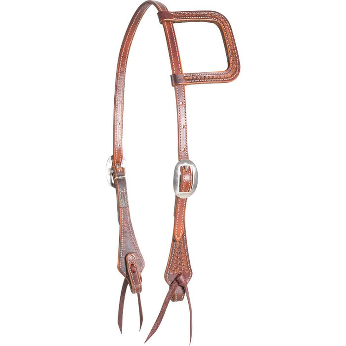 Martin Saddlery Weathered Antiqued Mini Basket Slip Ear Headstall Tack - Headstalls Martin Saddlery