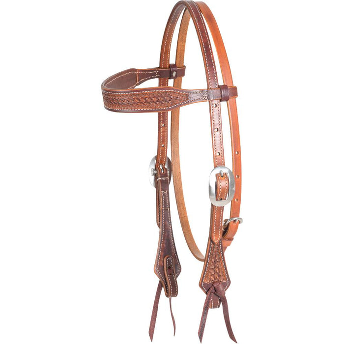 Martin Saddlery Weathered Antiqued Mini Basket Browband Headstall Tack - Headstalls Martin Saddlery
