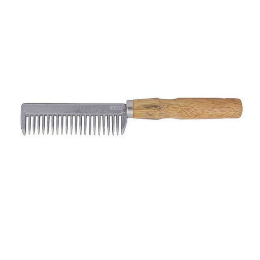 Partrade Aluminum Mane Comb With Wood Handle Equine - Grooming Partrade