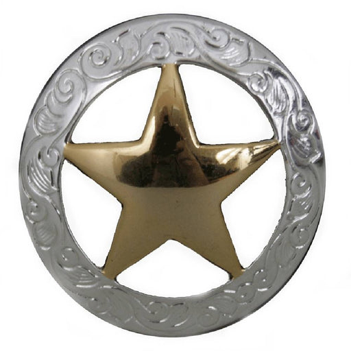 Texas Gold/Silver Star Concho Tack - Conchos & Hardware MISC Chicago Screw