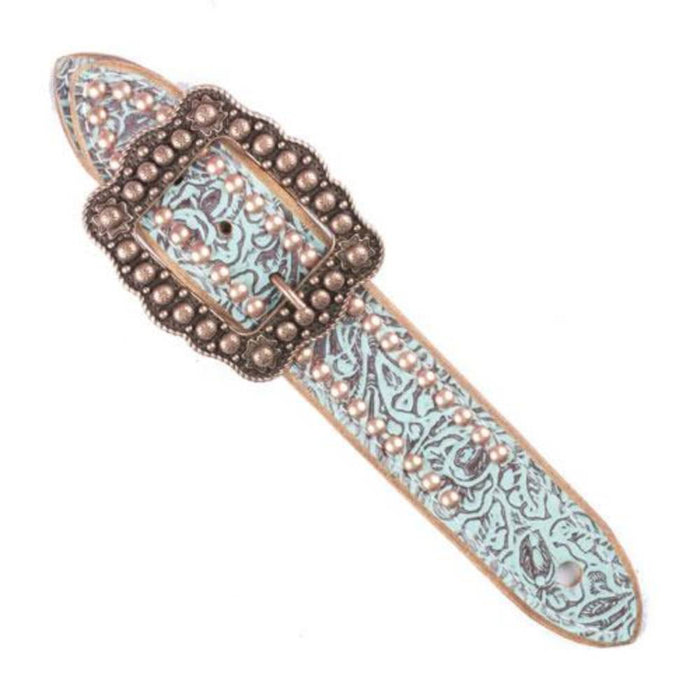 Teskey's Turquoise Western Print Spur Straps Tack - Spur Straps Teskey's
